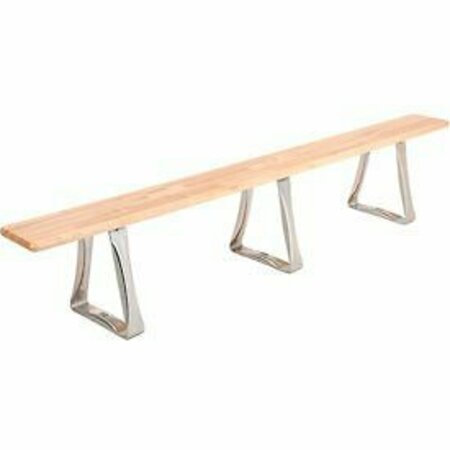 GLOBAL INDUSTRIAL Locker Room Bench, Hardwood With Trapezoid Legs, 96 x 9-1/2 x 17 184993